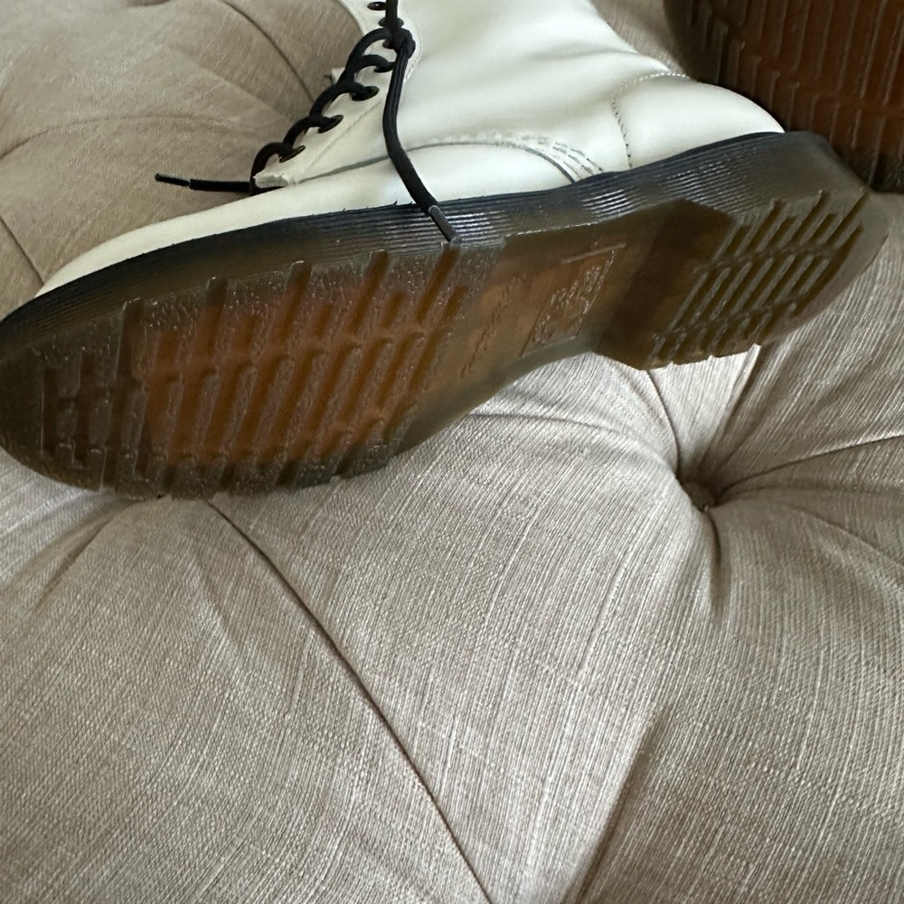 Dr. Martens White and Black Leather Boots - Picture 7 of 10